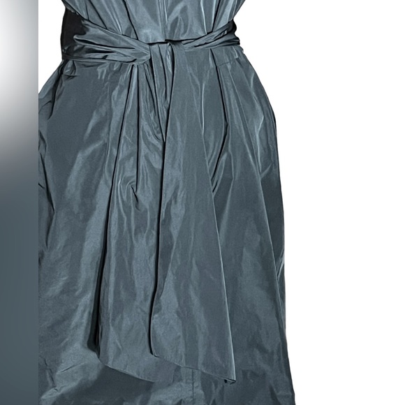 COLLECTIONS BY LOUREA BLACK TAFFETA PEARL WAIST TIE MIDI FORMAL DRESS EUC 12 - Picture 6 of 8